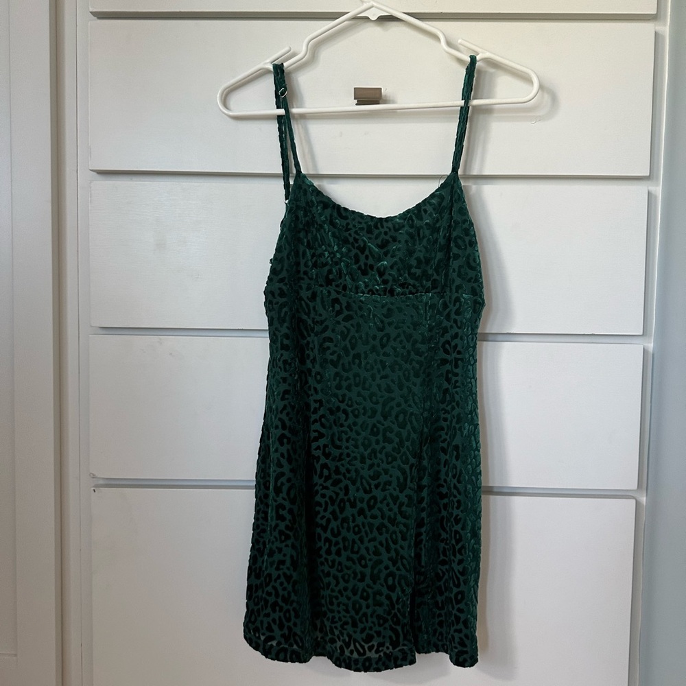 JAGGER & STONE TEAL Velvet Cheetah Dress